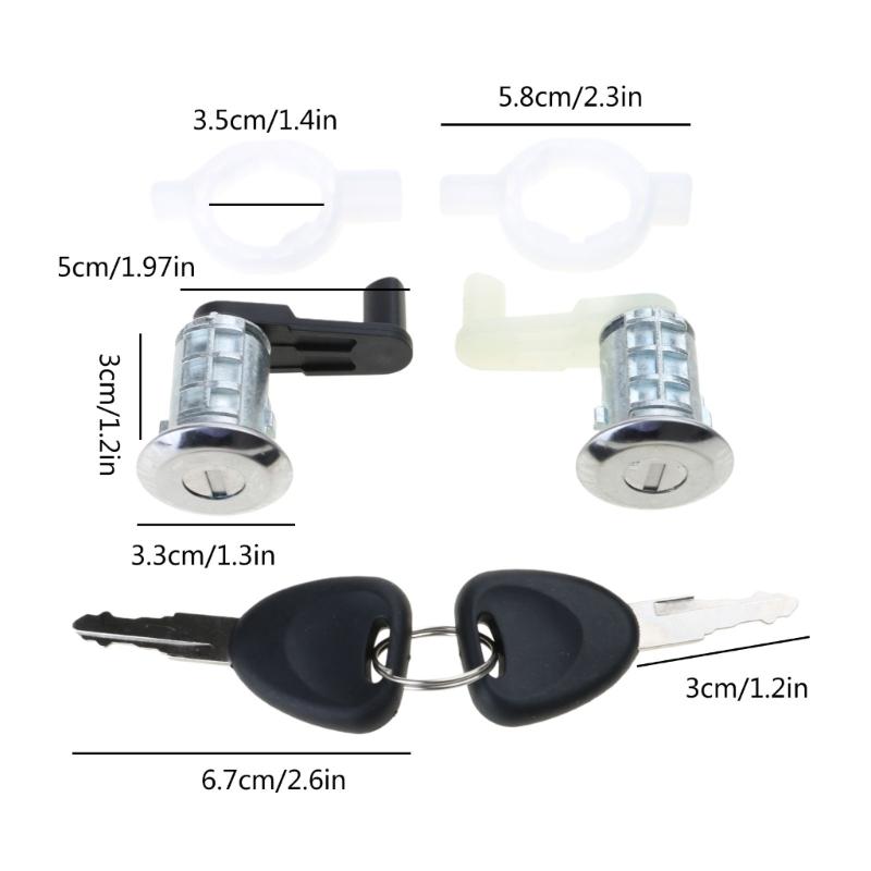 Door Lock Cylinder for MOVANO 98-16 7701470944 Door Locking Cylinder with 2 Key Replacement Accessories