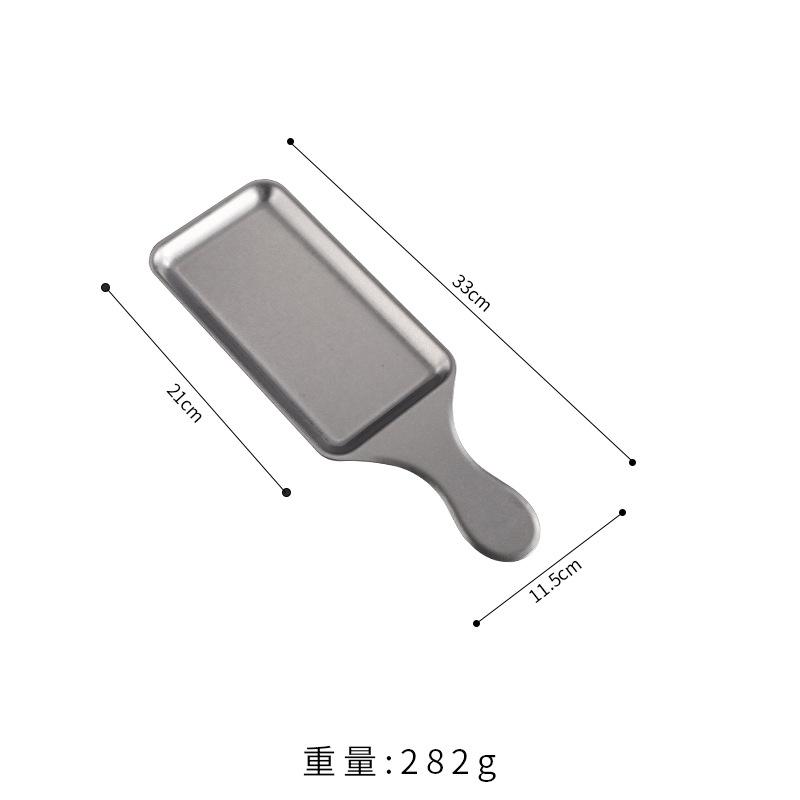 

Прямоугольная тарелка из нержавеющей стали в корейском стиле, винтажный серебряный поднос для хранения продуктов, закуски для барбекю, блюда для стейков в западной кухне