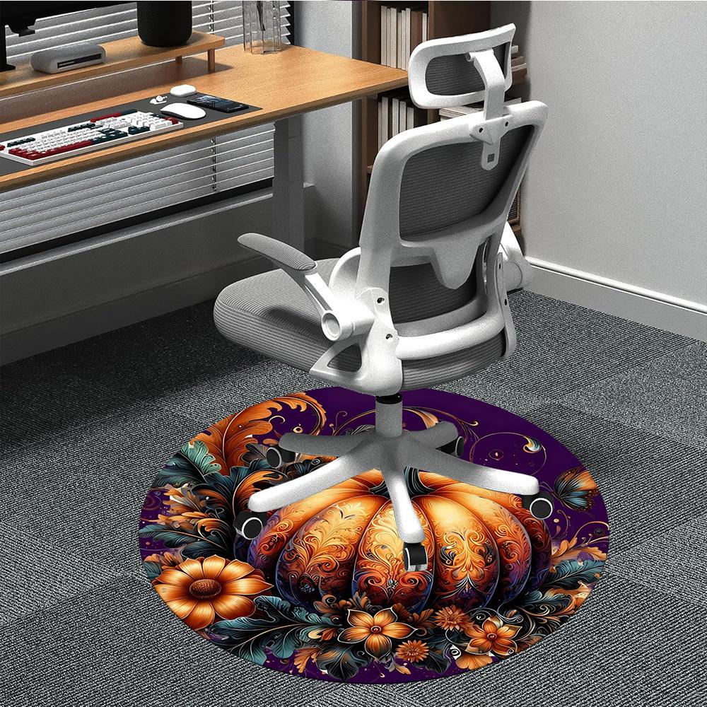 

1pc Autumnal Pumpkin Decor Chair Carpet for Office Non-Slip, Machine Washable Rug for Office, Room - Holiday Decor, Machine Made yy251016161 80cm by 80cm