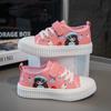 Girls' cartoon canvas shoes, breathable and casual for children, new autumn styles, boys' sneakers, trendy white sneakers