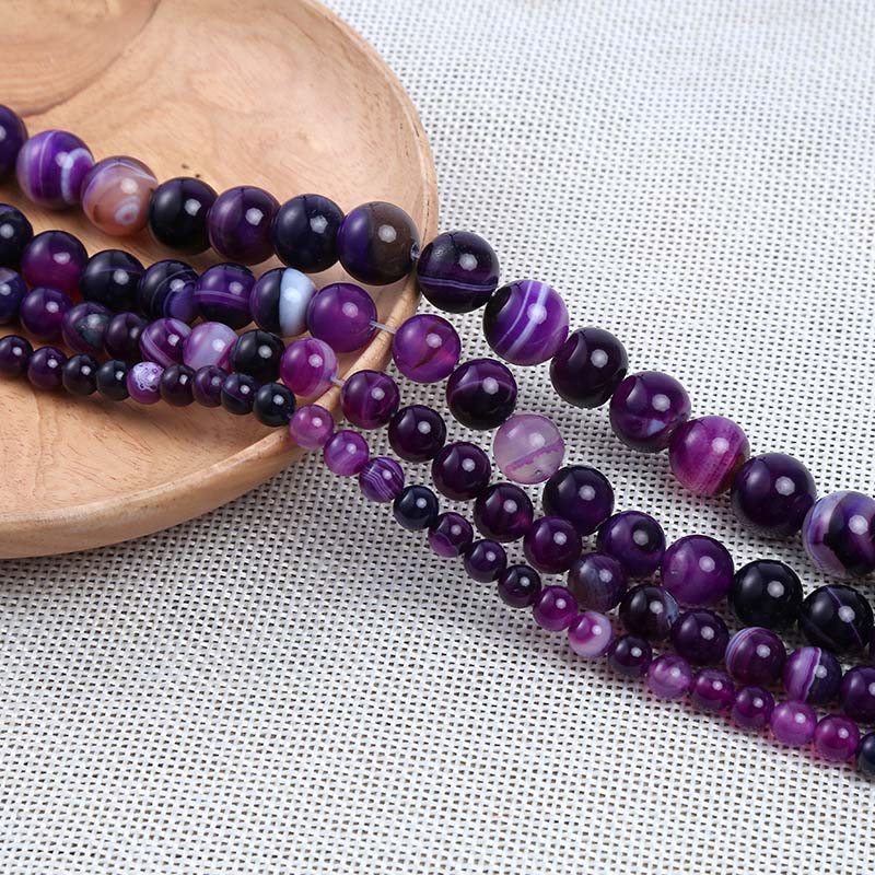 1 Strang/Lot 4 6 8 10 12 mm Schwarzer Naturstein Perlen Achate Yoga Spacer Runde Perlen für Schmuckherstellung DIY Halsketten Armbänder