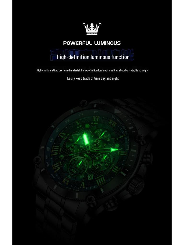 Olevs Men's High-End Quartz Business Watch with Large Dial