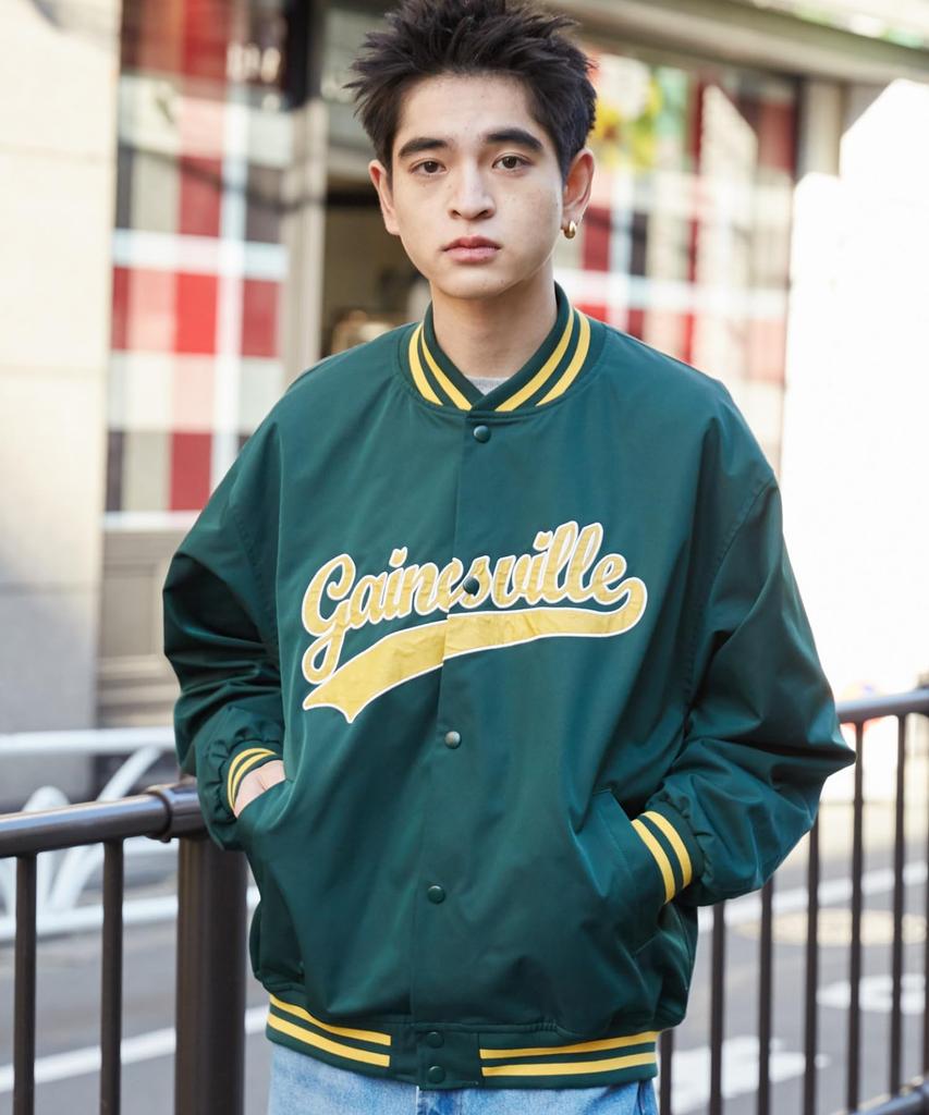 WEGO Patch Logo Stadium Size Green Men's Jacket, M,