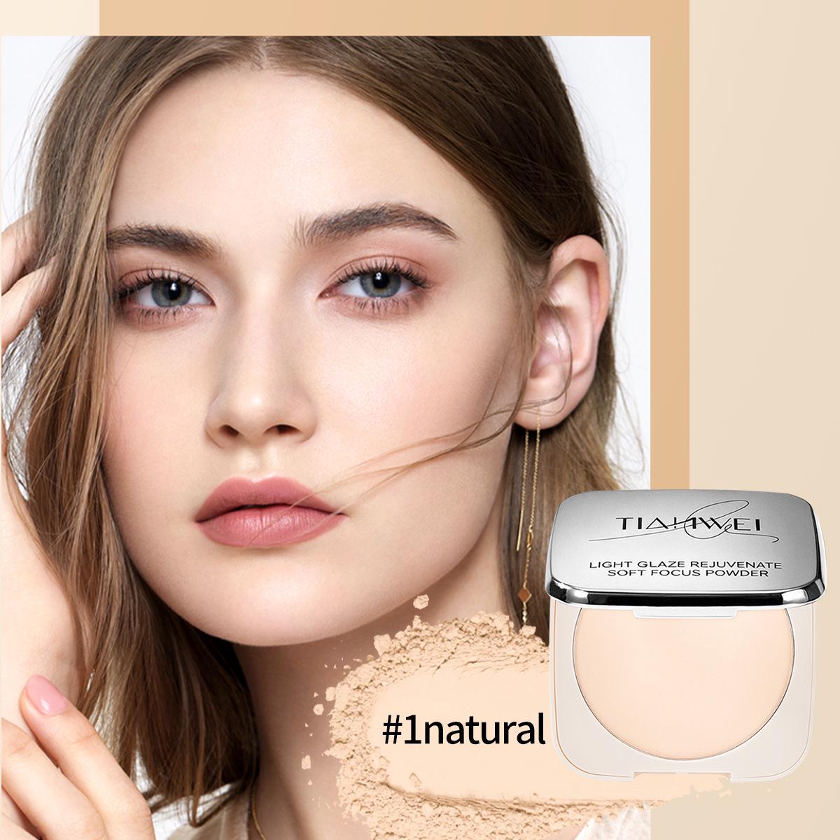 Tianwei Translucent Soft Focus Powder Foundation for Brightening, Setting, Concealing, and Oil Control 20g