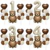 Cute Teddy Matte Bear Balloon Set Vintage Baby Shower Photo Props Birthday Party Scene Arrangement