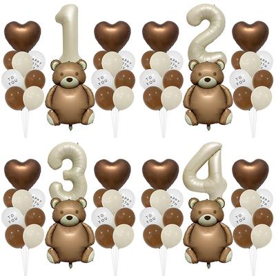 Niedliches Teddybär-Ballon-Set (matt) im Vintage-Stil, ideal für Babypartys, Foto-Requisiten und Geburtstagsfeiern
