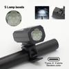 Super Bright 5LED Bike Front Light TYPE-C Rechargeable 3-Gear Mode Compact Lightweight Cycling Lamp for Night Riding Commuting