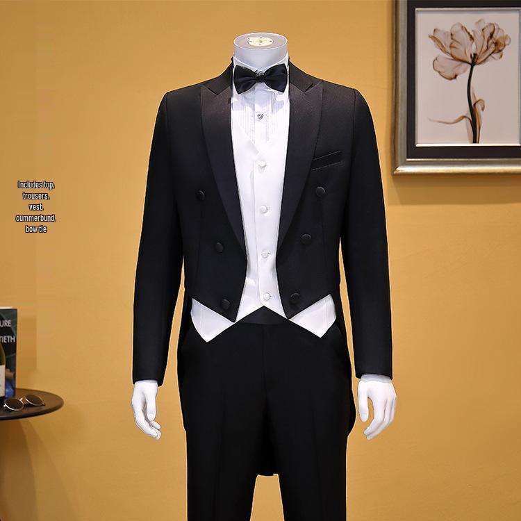 Men's Swallowtail Tuxedo for Formal Events, Stage Performances, and Choir Conductors