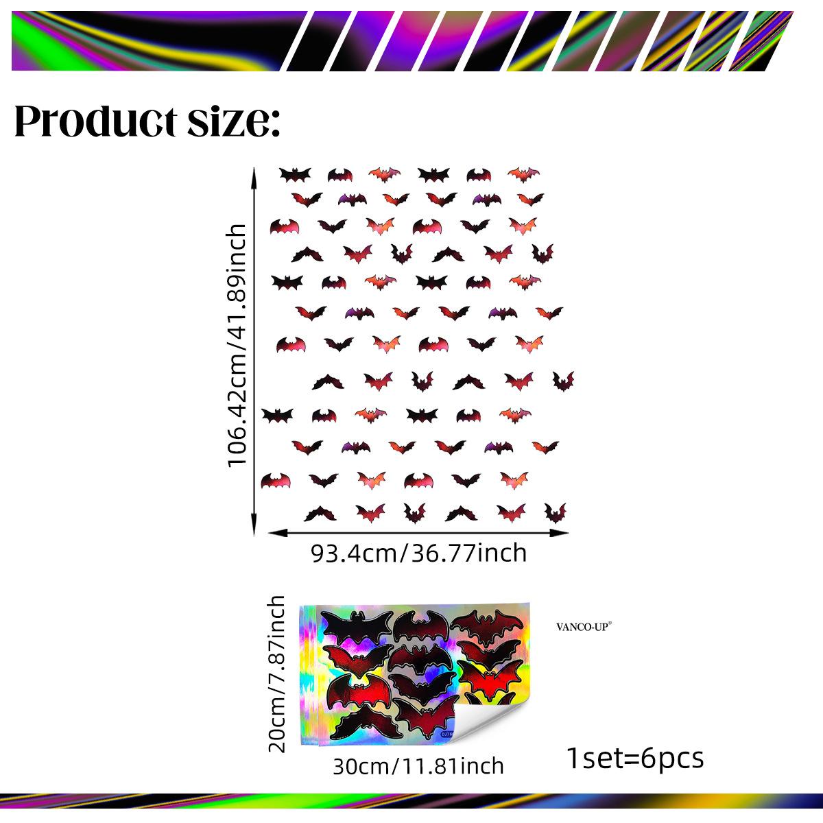 

Ls7522 Лазерный Материал Хэллоуин, Разнообразие Настенных Наклеек Летучих Мышей, Разные Углы Обзора, Разные Узоры и Цвета