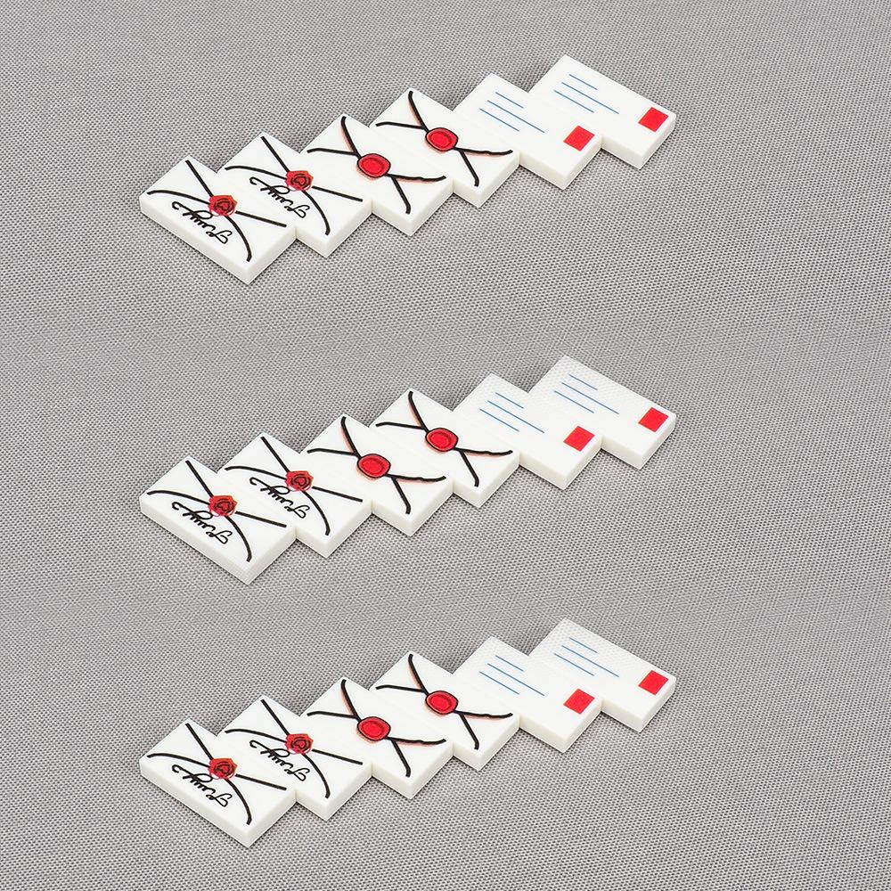 MOC 10PCS Printed 3069 Envelope Pattern Building Blocks Kits Post Office Mailbox Equipment Bricks Particle Educational Toys Gift