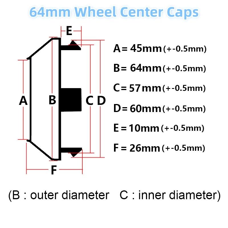4pcs 60mm 64mm 65mm 68mm 69mm No Logo Emblem Car Wheel Center Caps Wheels Hub High Cap Rim Hubcaps Dust Cover Car Accessories