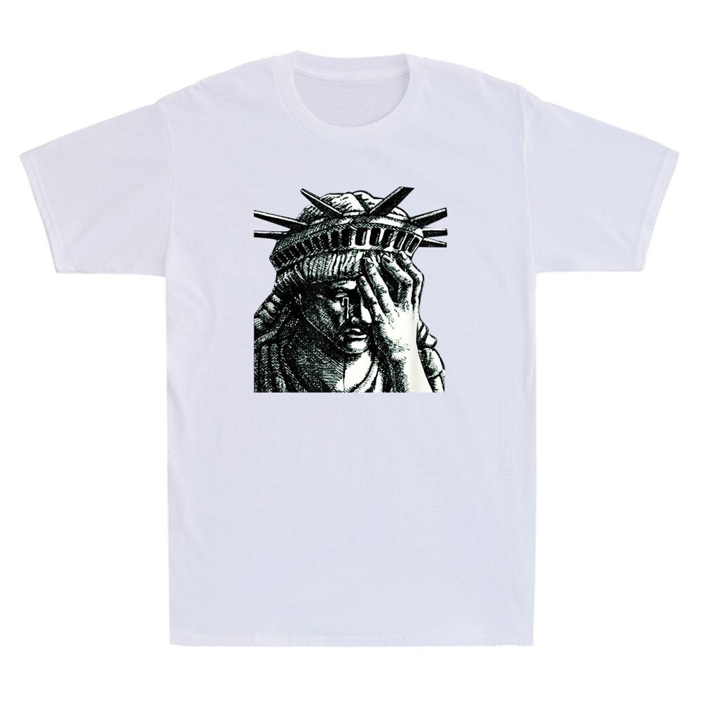 Statue of Liberty Crying Funny Meme Novelty Unisex's Short Sleeve T-Shirt Gift Idea