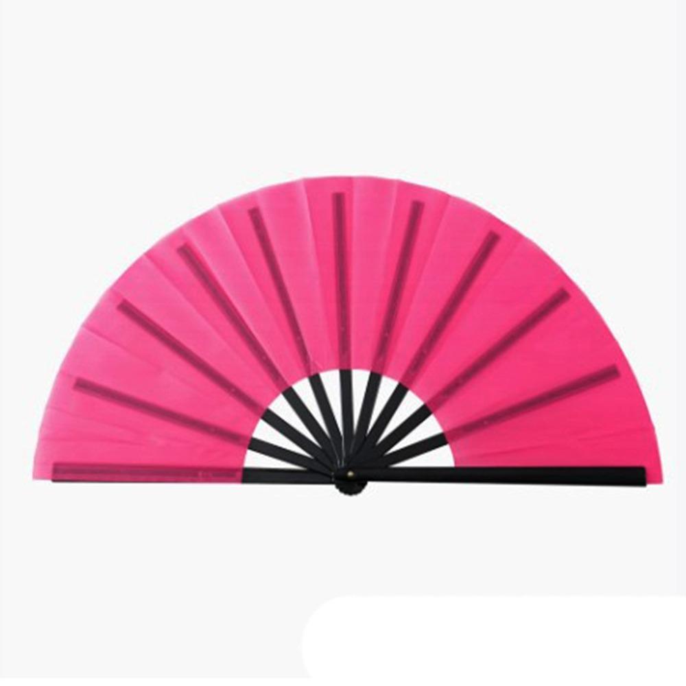 Ventail Chinois Tai Chi Yoga Kung Fu 33cm Os en Plastique Pliage à la Main Ventail de Scène Décoration de Mariage Fête