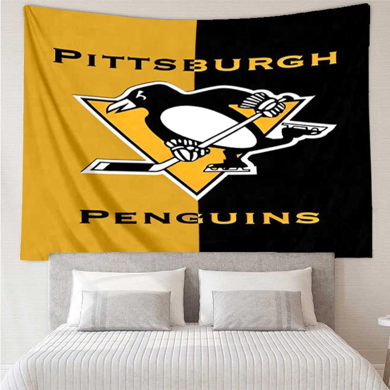 Pittsburgh Penguins Hockey Team Tapestry, Unique Design Tapestry, Wall Decor for Bedroom,Livingroom, Playroom,Heartwarming Fan Holiday Gifts