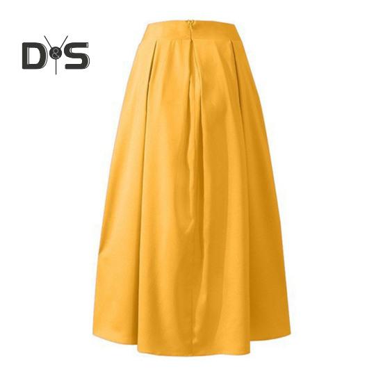 Dámská maxi sukně s vysokým pasem, prodyšná, s velkým lemem, dlouhá sukně s kapsami, stylová večírek, zeštíhlující sukně