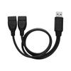 Useful High Speed Connector USB 2.0 Hub Male To Dual Female Y Splitter Cable Adapter