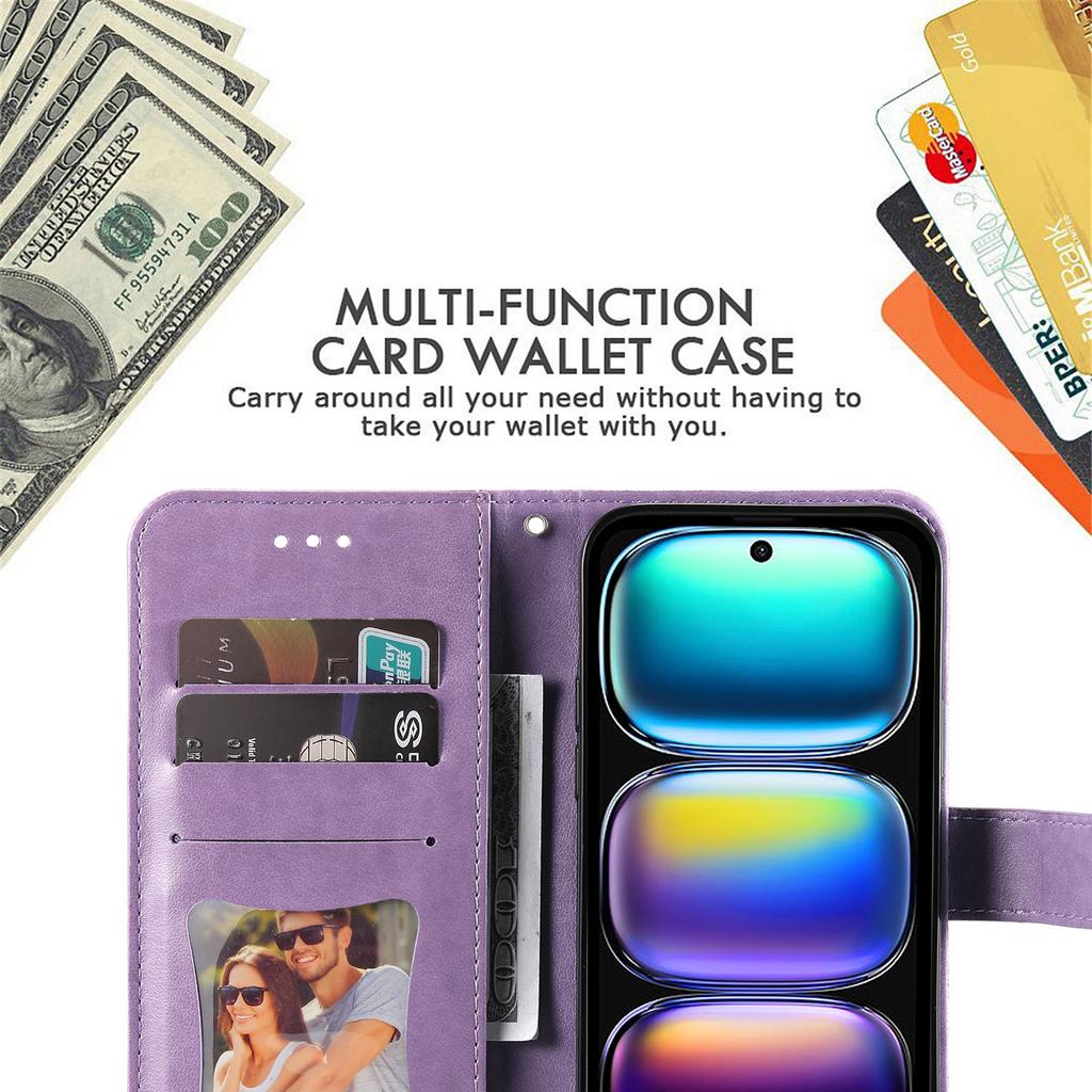 For Infinix Hot 50i 4G/Smart 9 4G Deksel Blomstermønster PU Lær Lommebok Stativ Telefondeksel