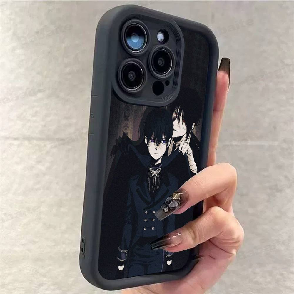 Anime Black Butler Phone Case for iPhone 17 16 15 14 13 12 11 Pro Max Plus Silicone Shockproof Case
