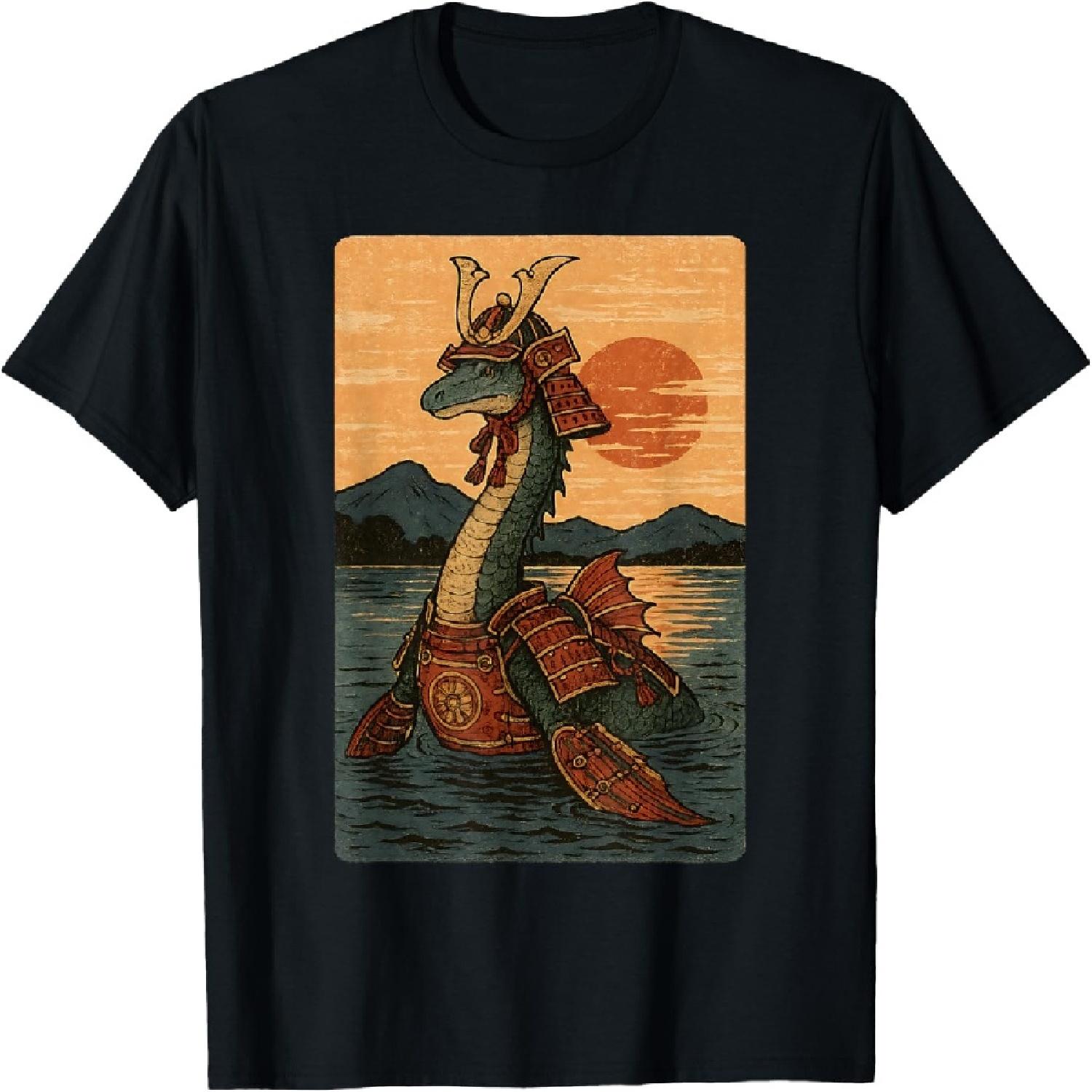 

Anime Samurai Sea Serpent Loch Ness Retro Ukiyo-e Japanese T-Shirt XXXXXL різнокольоровий