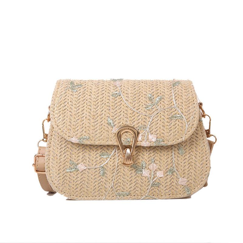 2025 New Shoulder Bag Women's Bag Woven Baguette Underarm Bag Fashionable Small Fresh Square Bag