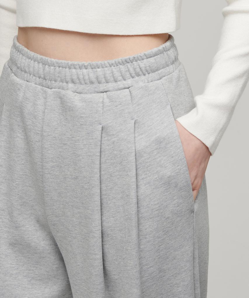MUSINSA STANDARD WOMAN Women'S Double Knit Two-Tuck Wide Lounge Sweatpants [Medium Grey]