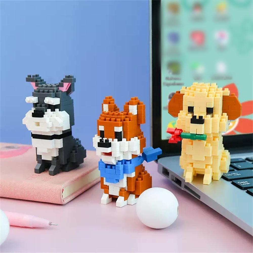 Micro Mini Bausteine Spielzeug Hundeschwarm Bietet Kindern Spaß beim Bauen Mini Niedlicher Husky Golden Retriever Weihnachtsgeschenke