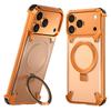 For iPhone 17 Pro Phone Case with Kickstand Compatible with MagSafe Metal PC Matte Back Cover