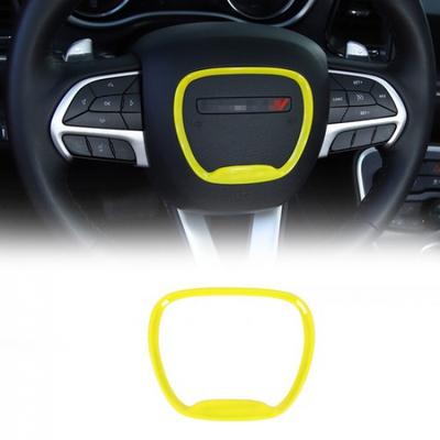 Steering Wheel Central Frame Decor Cover for Dodge Challenger/Charger 15+ Yellow