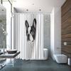 1pc Boston Terrier Dog Print Shower Curtain, Botanical Watercolor Style, Polyester, Washable, with 12 Hooks, 179.83x179.83 Cm,