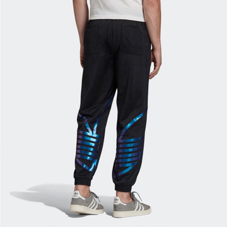 adidas Originals Zeno Track Pants With Logo Print Slim Fit Mid-Rise Knit Men Bottoms Black FS7331