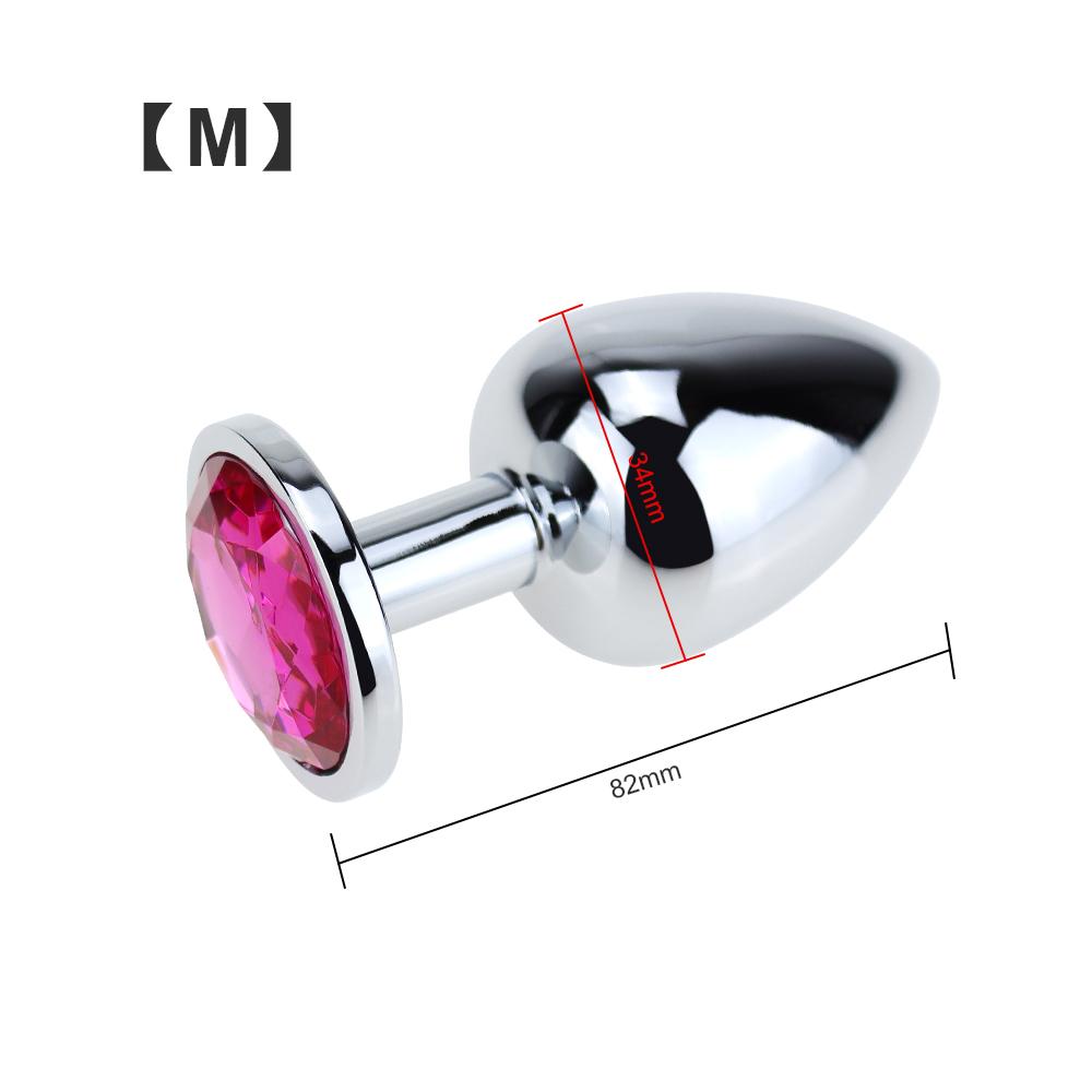 Metal Anal Plugs + Crystal Jewelry 7 Colors Small Anal Sex Toys For Women & Men Mini Round Shaped Stainless Dildo Intimate Goods