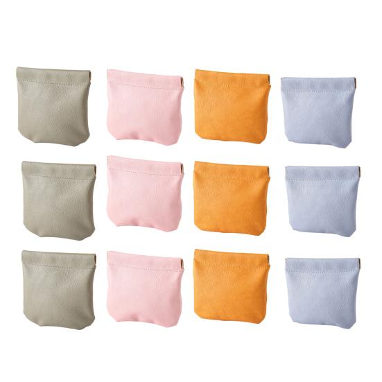 

12Pcs Faux Leather Makeup Bag Snap-Closure Mini Cosmetic Bag Waterproof Storage Bag Portable Self-Sealing Bag