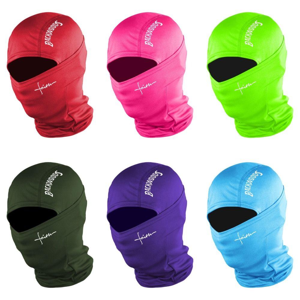 Letter Print Full Face Mask Red Heart Pattern Hood Cover Balaclava Hat Sun Protection