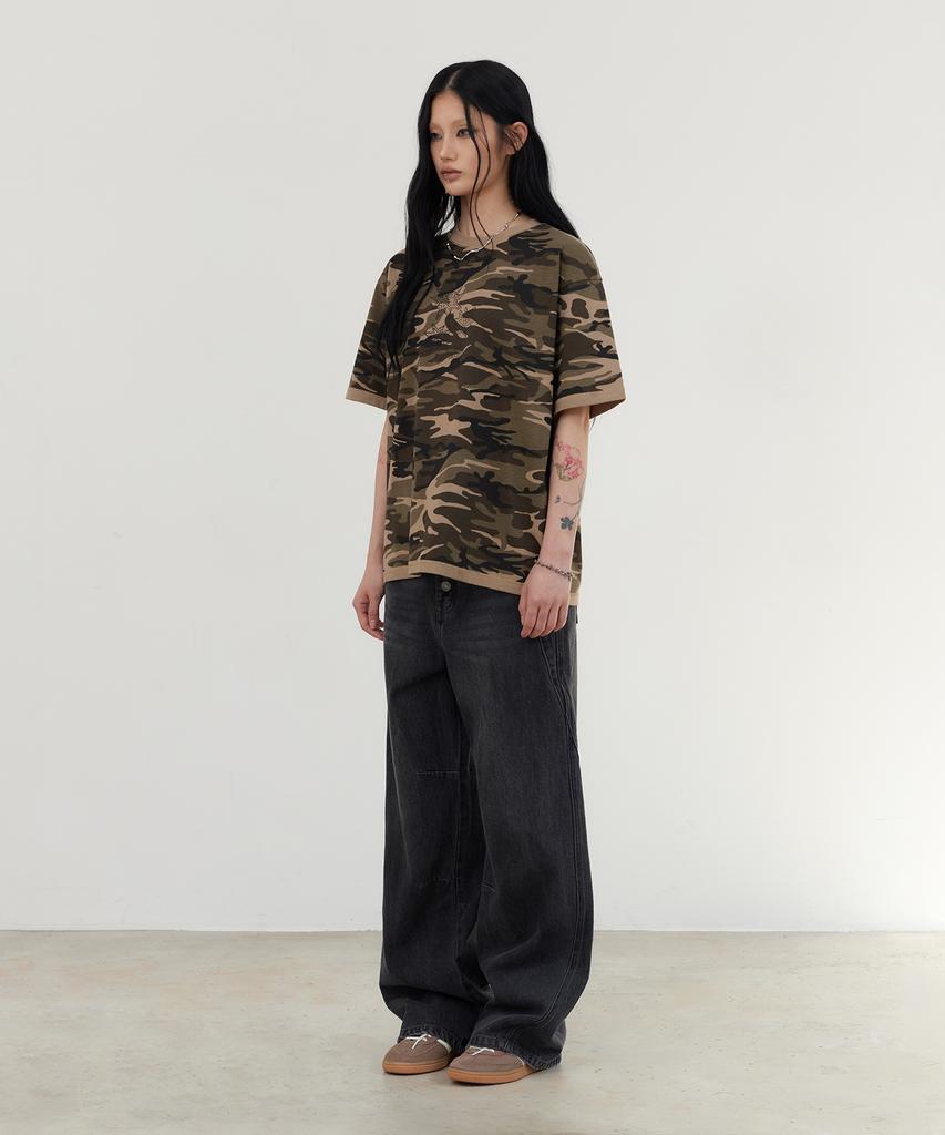 Tonilolenseu Camo Graphic Short Sleeve T-Shirt