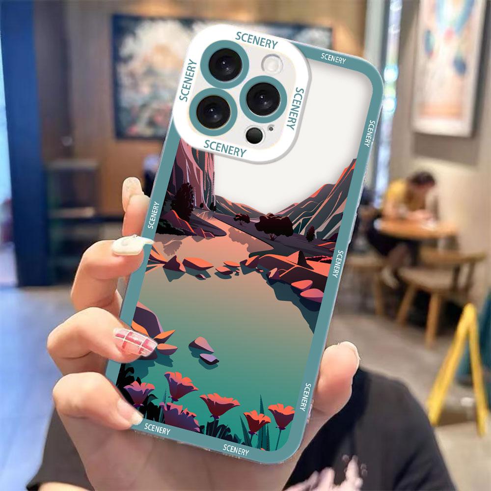 

Painted Spring Scenery Pattern Clear Phone Case For Infinix HOT ZERO 60 50 40I 40 30 30I 20I 20S 12 11S TECNO SPARK 10 20 Cover Infinix HOT20I