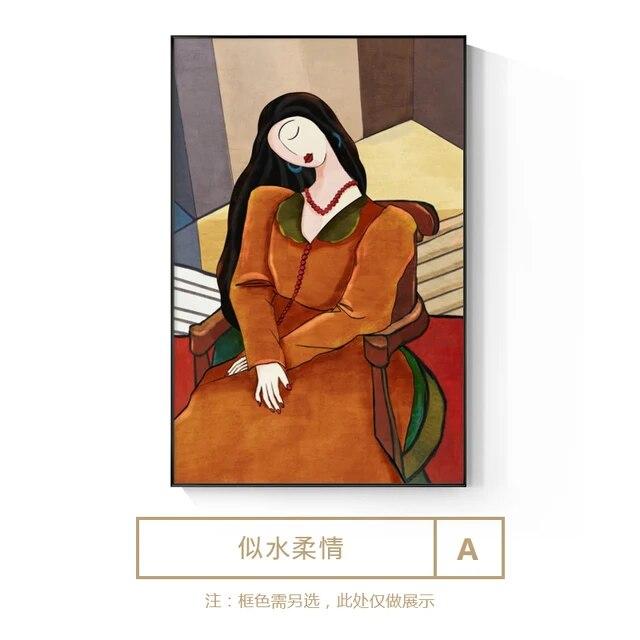 

Женская настенная живопись на холсте, настенные картины, абстрактные картины, художественные принты, постер, украшение для дома для гостиной, Cuadros 21*30cm
