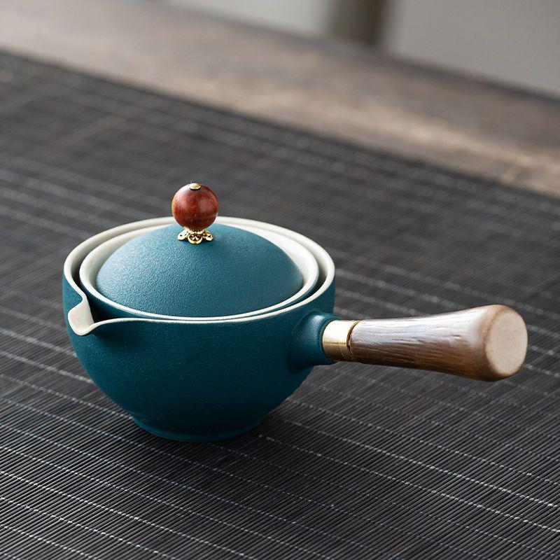 Portable Ceramic Travel Tea Set with Automatic Kung Fu Tea Maker - Business Gift