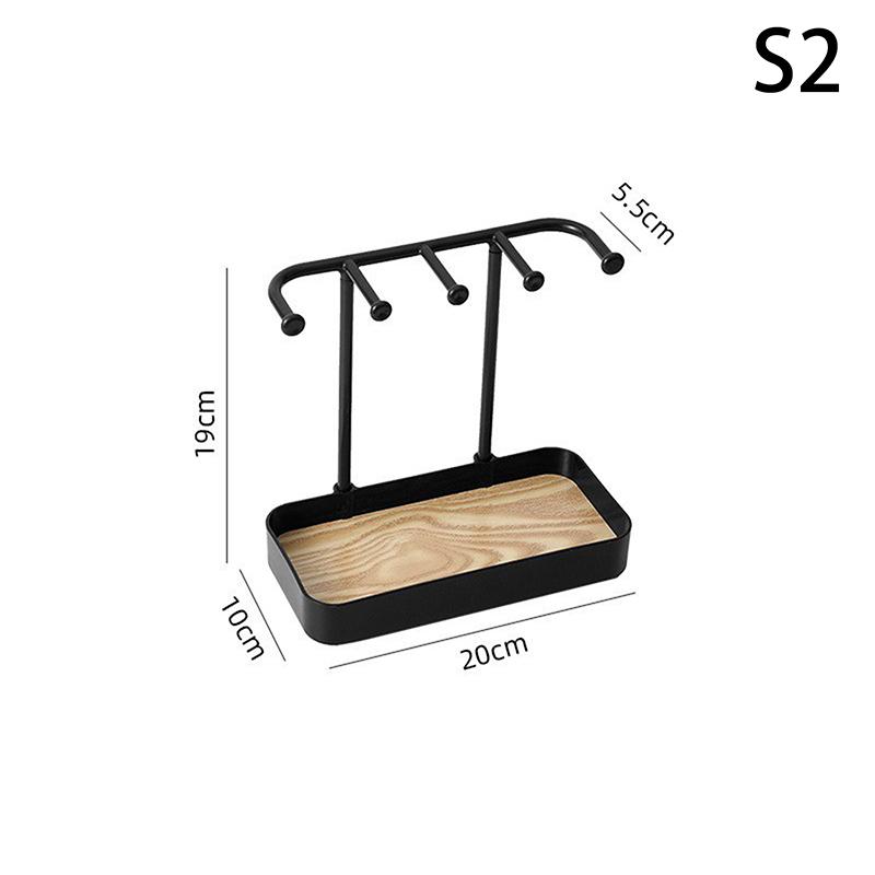 Modeschmuck-Organizer Hängende Anzeige Für Ohrringe Halsketten Schmuckaufbewahrungsregal Mit Holzsockel Armband Ringhalter
