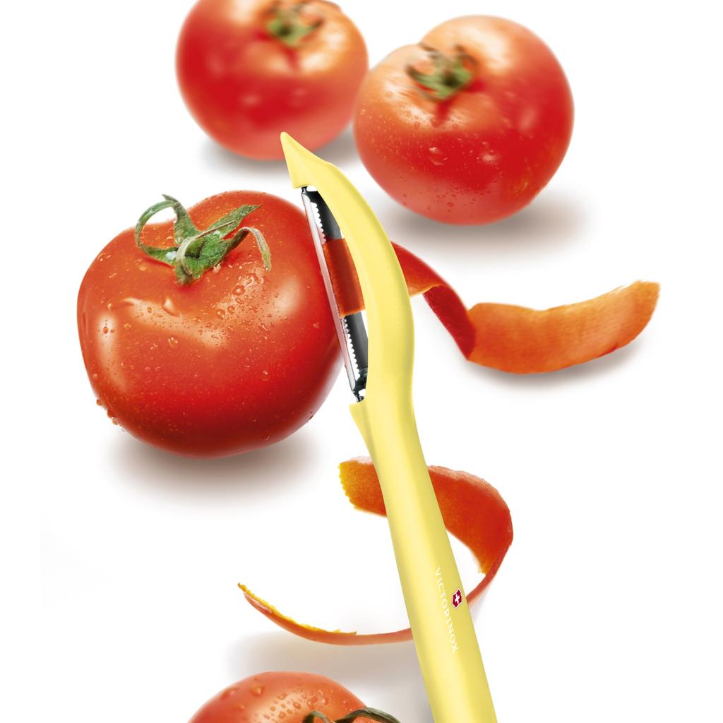 VICTORINOX Dishwasher Sharp Vertical Peeler with Serrated Light Double Serrated Blade for Smooth Peeling of Soft and Tough Universal Peeler Peeler,