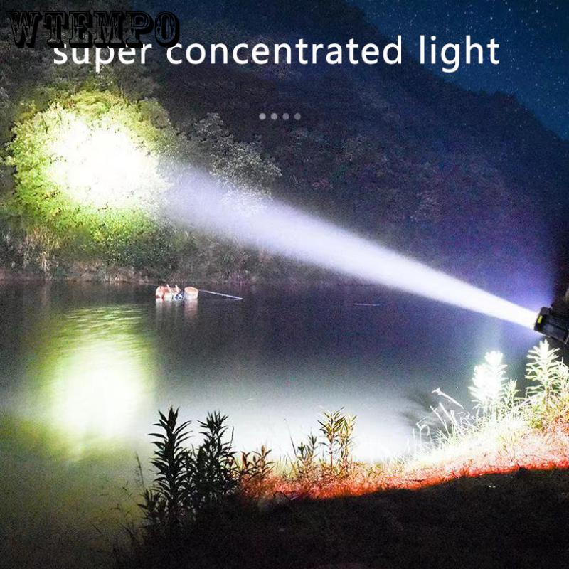 Solar Rechargeable USB Strong Light Flashlight Super Bright Led Flashlight Portable Searchlight Distant Light