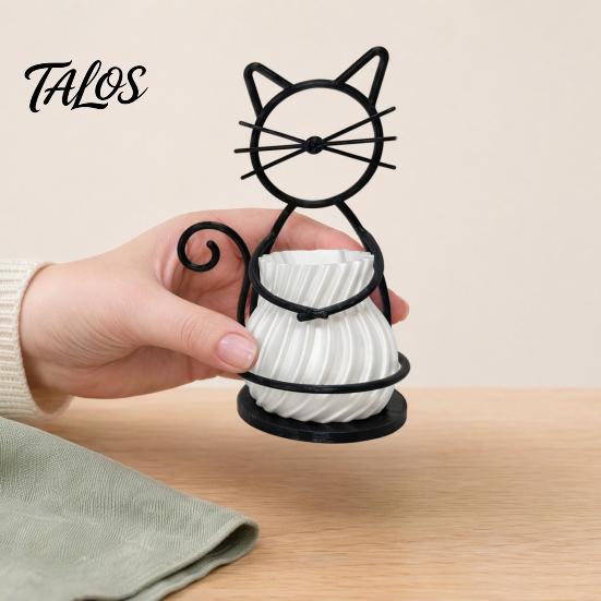 Cat Shaped Pen Holder Flower Pot Holder, Multifunctional Desktop Vase Organizer for Mini Small Plants, Minimalist Stand with Pots, Home Decor