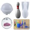 Bowling Resin Molds Kit DIY Crystal Epoxy Resin Bowling Ball Silicone Mold Family Play Game Tools Table Ornament Candle Mould