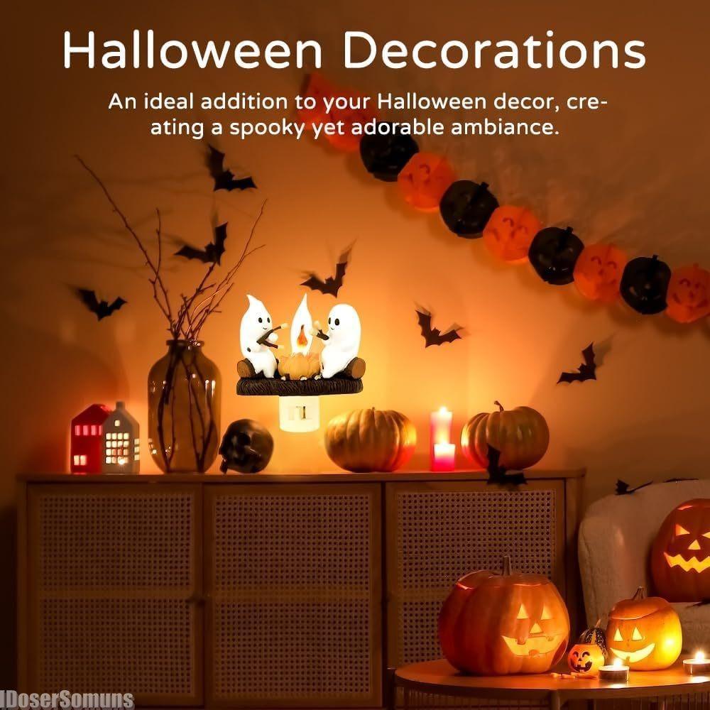 2024 Halloween Decoration New GHOSTS ROASTING CAMPFIRES MORES Chost Design Lamp Halloween Home Decorations