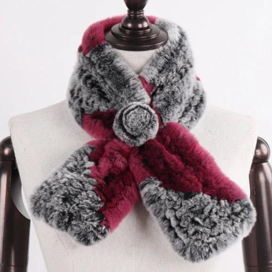 Winter Women Real Rex Rabbit Fur Scarf Natural Warm Soft Rex Rabbit Fur Muffler Lady Genuine Rex Rabbit Fur Scarves