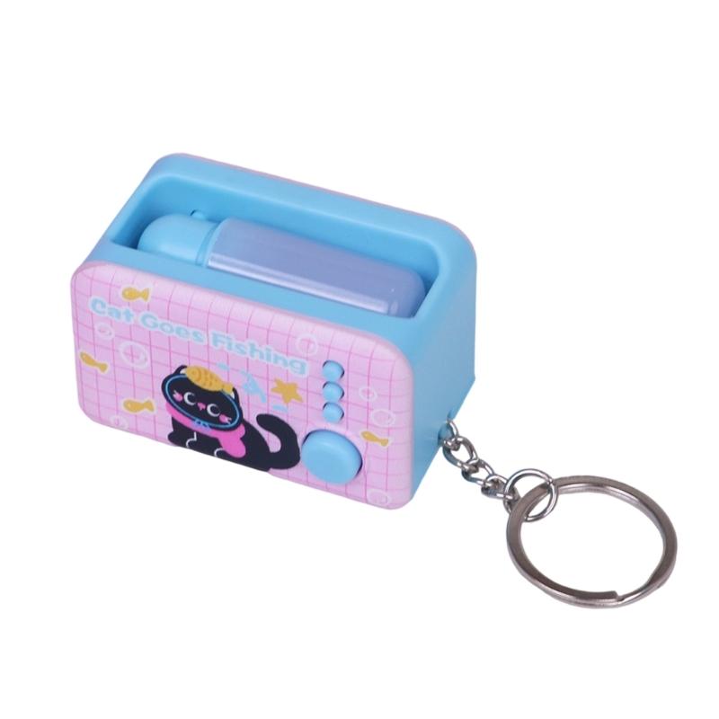 Interactive LED Keyring For Evening Key Finding And Finger Exercise Shatterproof Plastic Construction Keychain