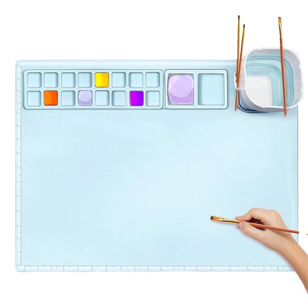 Silicone Drawing Mat with Water Cup - Washable, 41x51cm