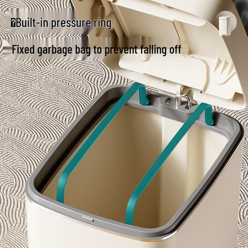 Silent Slow-Closing Trash Can with Foot Pedal Lid for Kitchen & Bathroom