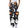 Women's Sports Pants With Pockets Fashion Halloween Print Elastic Waist Pants Casual Sweatpants Pants