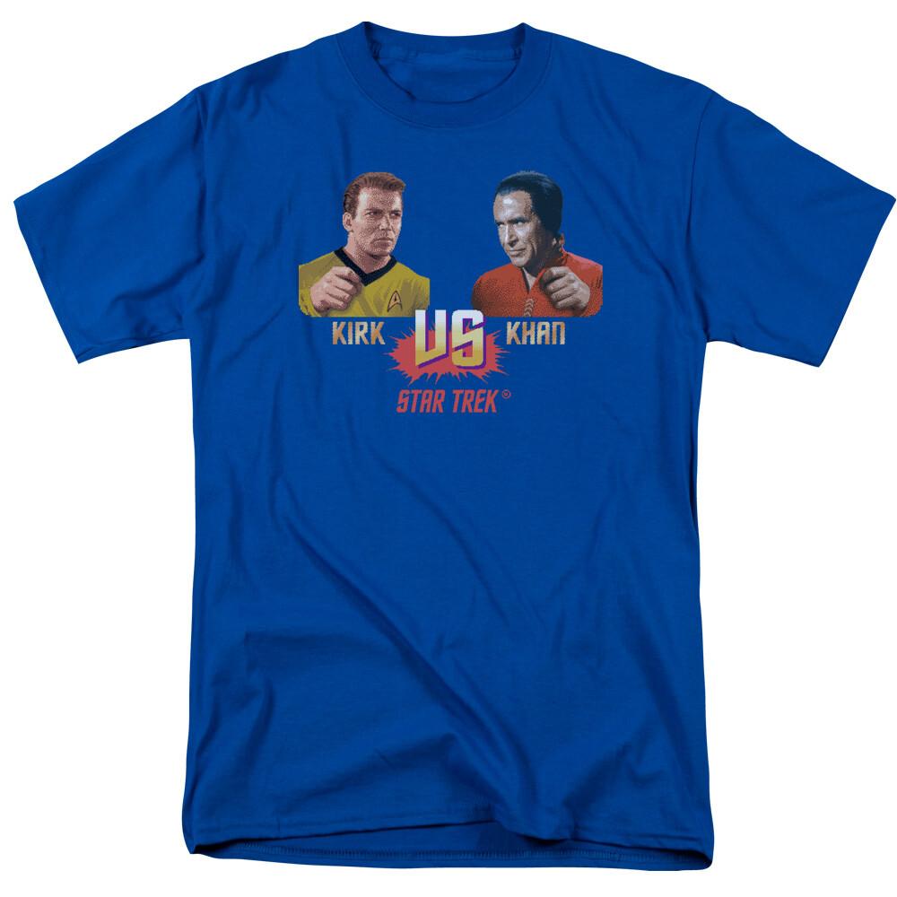 

Star Trek Kirk Vs Khan T Shirt Licensed Sci-Fi Movie Classic Tee New Royal Blue L