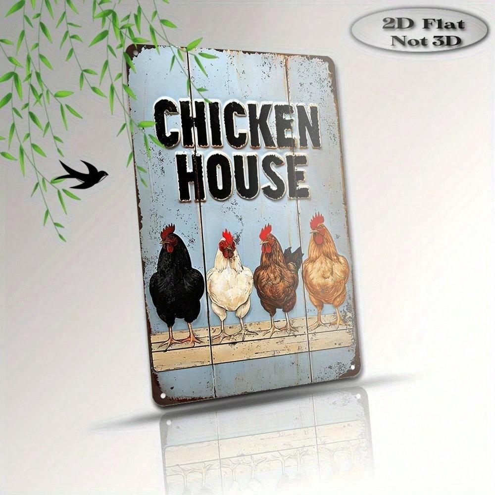 Metal Poster Wall Art Vintage Chicken Coop Decor Farmhouse Humor Sign